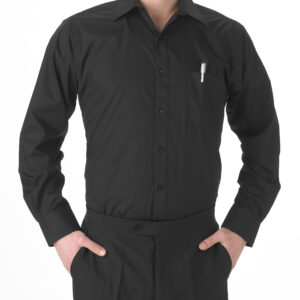 Men's Black Broadcloth Dress Shirt