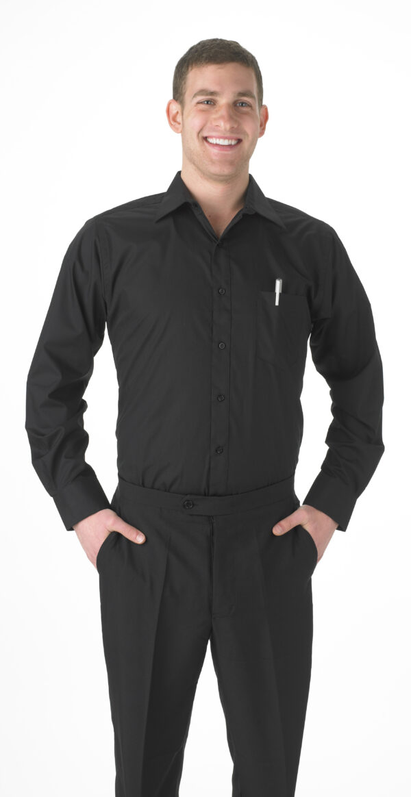 Men's Black Broadcloth Dress Shirt